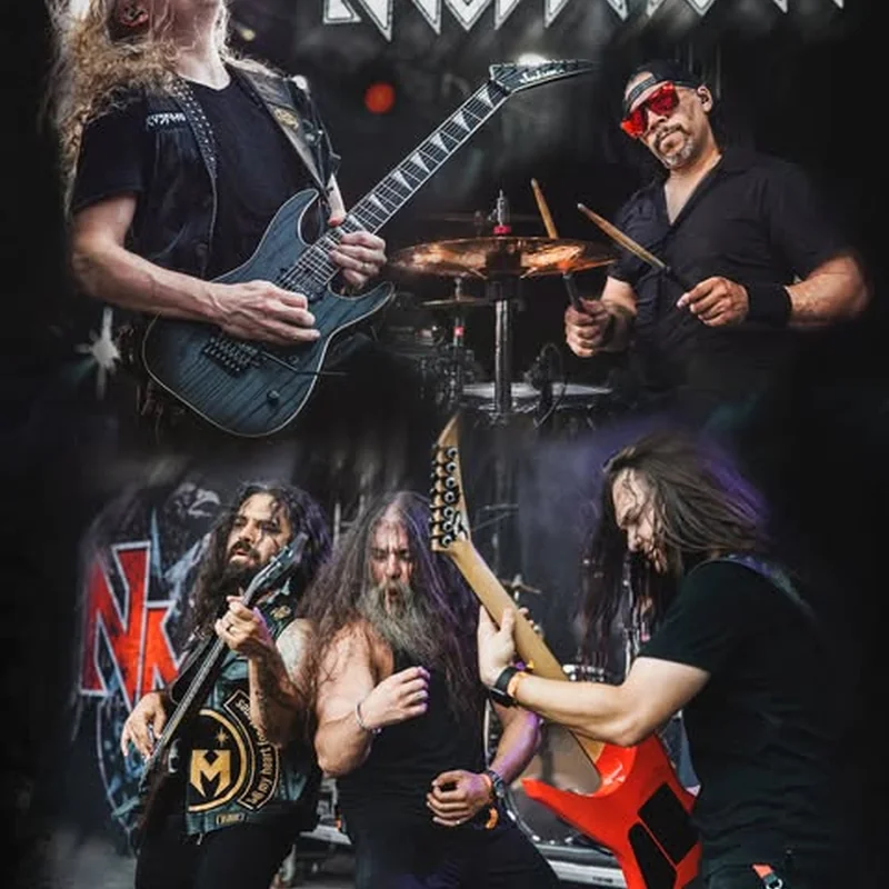 Collage of live metal performances